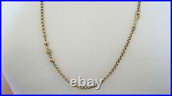 Antique Victorian 9ct Rose Gold Faceted Ring & Ball Chain Necklace 15.1 Grms