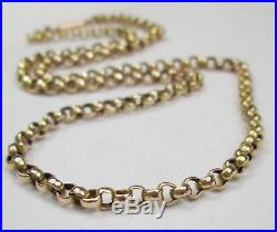 Antique Victorian Chunky 9ct Gold Belcher Chain Necklace Barrel Clasp 46cm 7.9g