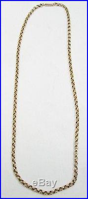 Antique Victorian Chunky 9ct Gold Belcher Chain Necklace Barrel Clasp 46cm 7.9g