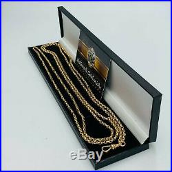 Antique Victorian Solid 375 9ct Yellow Gold Faceted Link Longuard Muff Chain L34