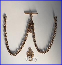 Antique Victorian Solid 9ct Gold Double Albert Watch Chain