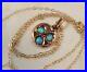 Antique-Victorian-edwardian-opal-Ruby-Rolled-Gold-Pendant-9ct-gold-chain-18-01-myz