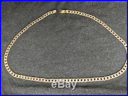 BEAUTIFUL SOLID 375 9CT GOLD FLAT CURB CHAIN NECKLACE 25g 21