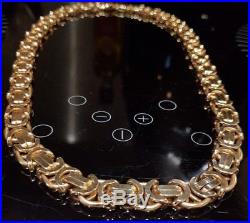 BESPOKE Solid 375 9ct Gold Byzantine Chain Heavy Chunky Mens 147.9G 5oz NT Scrap