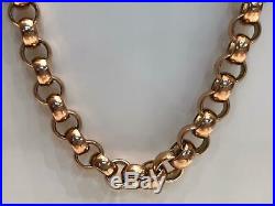 BRITISH BELCHER 9CT ROSE SOLID GOLD Chain Necklace 134GR 26 10MM BRAND NEW