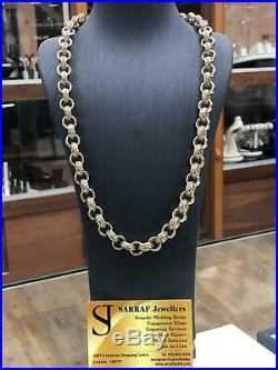 BRITISH BELCHER 9ct YELLOW SOLID GOLD CZ CAST Chain Necklace 24 11MM BRAND NEW