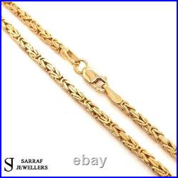 BYZANTINE KING Chain 375 9ct Yellow GOLD Men's Ladies SQUARE NECKLACE 18 2MM