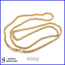 BYZANTINE KING Chain 375 9ct Yellow GOLD Men's Ladies SQUARE NECKLACE 22 2MM