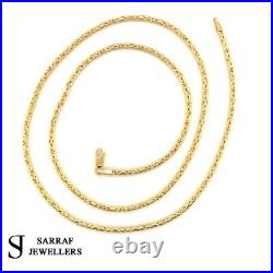 BYZANTINE KING Chain 375 9ct Yellow GOLD Men's ROUND NECKLACE 18-20-22-24 2MM