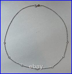 Beautiful 9ct white gold diamonds by the yard station necklace with 7 diamonds