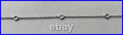 Beautiful 9ct white gold diamonds by the yard station necklace with 7 diamonds