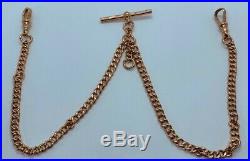 Beautiful Antique 9ct Gold Double Albert Chain