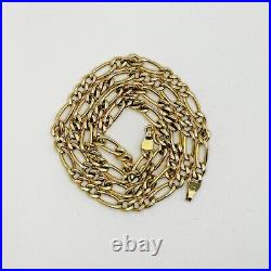 Beautiful Yellow Gold Figaro Chain 20 9CT GOLD, Made in Italy