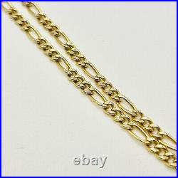 Beautiful Yellow Gold Figaro Chain 20 9CT GOLD, Made in Italy