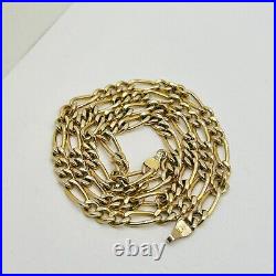 Beautiful Yellow Gold Figaro Chain 20 9CT GOLD, Made in Italy