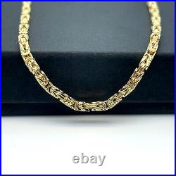 Byzantine KING 9ct Yellow Gold 2mm Semi-Solid Square Chain 22 Men's & Ladies