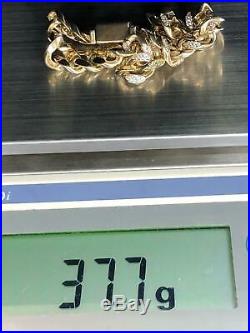 CUBAN CURB 375 9CT Yellow Gold Genuine Style Bracelet 10mm 8 37.7gr Brand NEW