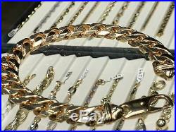 CURB HEAVY Bracelet 375 9CT Yellow SOLID Gold Genuine 64.3gr BRAND NEW 9 12MM
