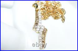 Champagne & White Diamonds Pendant 9ct Gold & 18 9ct Gold Chain