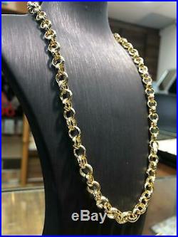 Diamond Cut BRITISH BELCHER 375 9ct GENUINE GOLD Chain Necklace 22 8mm NEW