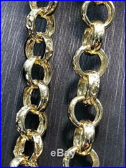 Diamond Cut BRITISH BELCHER 375 9ct GENUINE GOLD Chain Necklace 22 8mm NEW