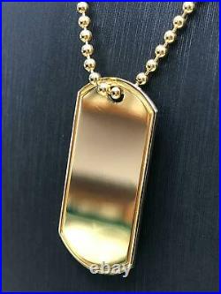 Dog Tag PHOTO ENGRAVING 9 Carat Yellow Gold Hallmarked Single 2MM Ball Chain NEW