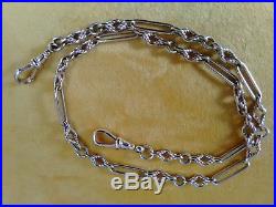 Edwardian 9ct Gold Rope and Trombone Link Chain 25.2 gr 44cm
