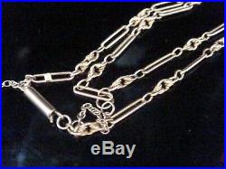 Edwardian 9ct Ornate Rose Gold Chain With Barrel Clasp 18 Inches Safety Chain