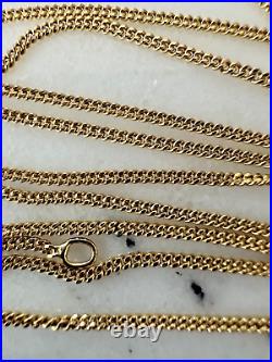 Elizabethan Vintage 9Ct Y Gold Curb Link Chain Necklace 3.25Gr, 1.5mm, 52.5cm