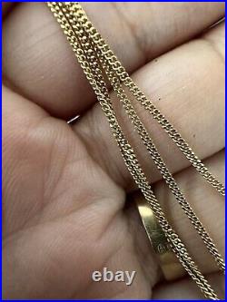 Elizabethan Vintage 9Ct Y Gold Curb Link Chain Necklace 3.25Gr, 1.5mm, 52.5cm