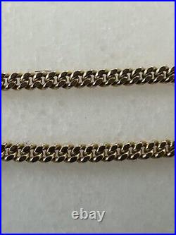 Elizabethan Vintage 9Ct Y Gold Curb Link Chain Necklace 3.25Gr, 1.5mm, 52.5cm