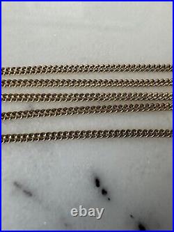 Elizabethan Vintage 9Ct Y Gold Curb Link Chain Necklace 3.25Gr, 1.5mm, 52.5cm