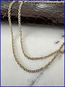 Elizabethan Vintage 9Ct Yellow Gold Cable Link Chain Necklace 1.6mm, 20, 3.15Gr