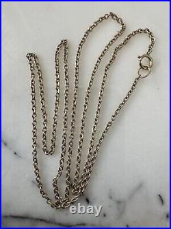 Elizabethan Vintage 9Ct Yellow Gold Cable Link Chain Necklace 1.6mm, 20, 3.15Gr