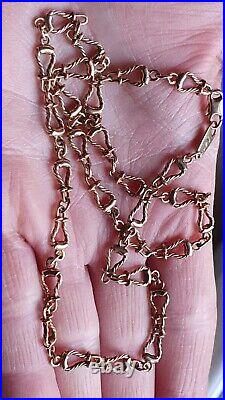 Fabulous 9ct Gold Fancy Link Unusual Heavy Gold Chain 14.5 Grams. 18 Inches Long