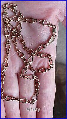 Fabulous 9ct Gold Fancy Link Unusual Heavy Gold Chain 14.5 Grams. 18 Inches Long