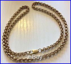 Fabulous Quality Gents Very Heavy Solid 9ct Gold Vintage 22 inch Belcher Chain
