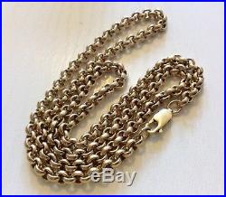 Fabulous Quality Gents Very Heavy Solid 9ct Gold Vintage 22 inch Belcher Chain