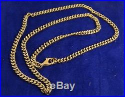 Fabulous Vintage 18 9ct Gold ALBERT CURB Chain Necklace Hm 15.8gr 3mm 407n