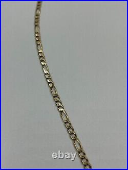 Figaro Chain 18 9CT Yellow Gold Necklace 7.8 Grams