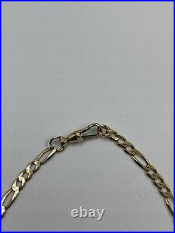 Figaro Chain 18 9CT Yellow Gold Necklace 7.8 Grams