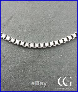 Fine 9ct White Gold Men's Unisex Box Chain Necklace 20 GIFT BOXED