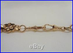 Fine Fancy Double Albert Watch Chain 9ct Gold Antique Style Solid 53.9g