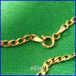 Fine Gold Flat Curb Chain, 460mm x 2mm, weighs 3.2gm