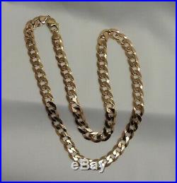 Fine Heavy Solid Curb Chain in 9ct Yellow Gold- 24 Inch (61cm) 60.7 grams