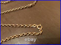 Fine Quality 9 Ct Gold Belcher Link 23 Necklace Chain 8.6 Grams