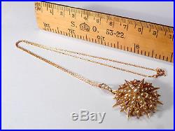Fine Quality Victorian 9ct Gold Seed Pearl Pendant Brooch Chain
