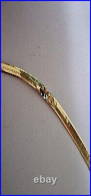 Fine Vintage 9ct Yellow Gold Flat Herringbone Chain 5.7g High Shine