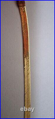 Fine Vintage 9ct Yellow Gold Flat Herringbone Chain 5.7g High Shine