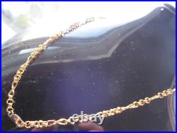 Fine fancy link 9ct gold 18 inch long chain necklace 5.2G